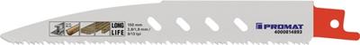 Promat/Tecwerk Reciprozaagblad | lengte 150 mm breedte 19 mm | tandverdeling TPI 9/13 2,8/1,9 mm | gefreesd, getordeerd | 5 stuks / kaart - 4000814893