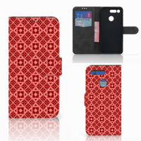 Honor View 20 Telefoon Hoesje Batik Rood - thumbnail