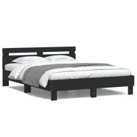 Bedframe met LED zonder matras 150x200 cm zwart - thumbnail
