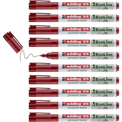 Viltstift edding 25 EcoLine rond 1mm rood | 10 stuks