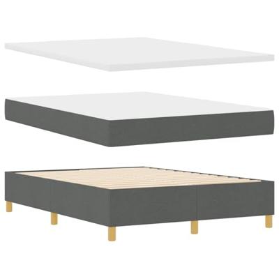 Boxspringbed met matras Donkergrijs 140x200 cm Stof