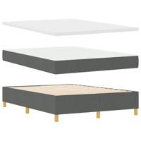 Boxspringbed met matras Donkergrijs 140x200 cm Stof - thumbnail