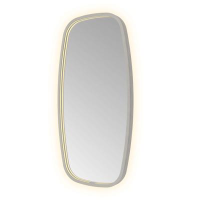 Spiegel Hotbath &MORE 80x40 cm LED-Verlichting Spiegelverwarming Deens Ovaal Geborsteld Gunmetal