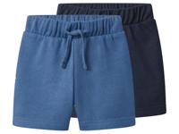 lupilu Set van 2 kinder jogging shorts (Blauw/donkerblauw, 122/128) - thumbnail