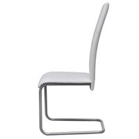 Eetkamerstoelen 2 st kunstleer wit - thumbnail