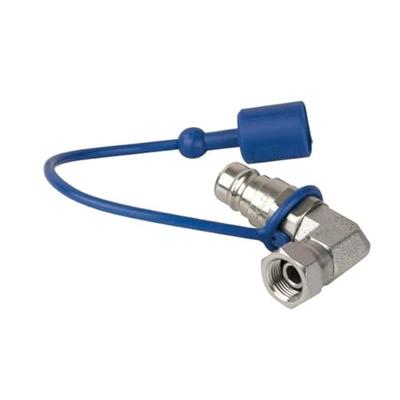 Showtec CO2 90 graden 3/8 inch naar Q-Lock male adapter