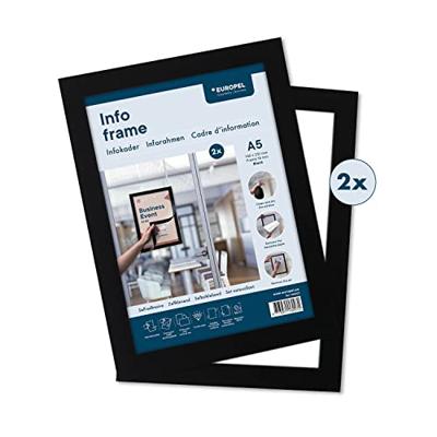 Europel zelfklevend kader ft A5, zwart, pak van 2 stuks Europel zelfklevend kader ft A5, zwart, pak van 2 stuks