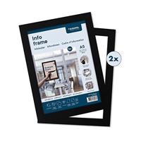 Europel zelfklevend kader ft A5, zwart, pak van 2 stuks - thumbnail