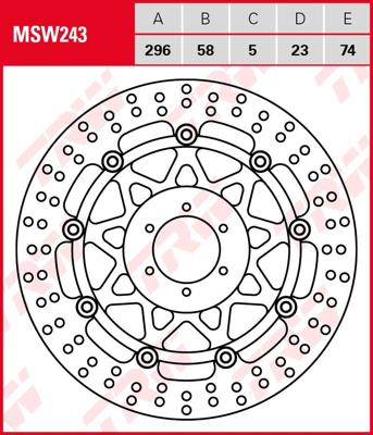 TRW Remschijf "msw243" van rotor msw243 floating