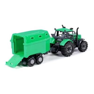 Cavallino tractor met paardentrailer groen, schaal 1:32