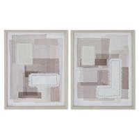 Canvas Home ESPRIT Beige Grijs Abstract Modern 40 x 2,5 x 50 cm (2 Stuks) - thumbnail