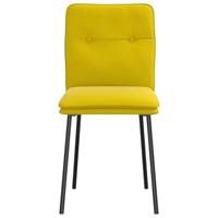 Eetkamerstoelen 2 st fluweel geel - thumbnail