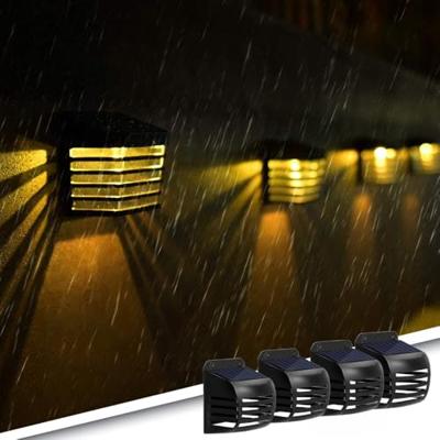 Zwarte solar wandlamp stripe op zonne-energie set van 4