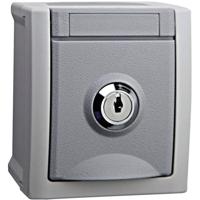 VIKO 90591044-DE Pacific Wandcontactdoos met randaarde afsluitbaar spatwaterdicht Grijs 1 stuk(s) - thumbnail