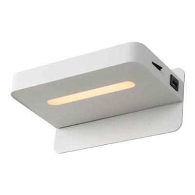Lucide ATKIN - Bedlamp / Wandlamp - LED - 1x6W 3000K - Met USB oplaadpunt - Wit Lucide ATKIN - Bedlamp / Wandlamp - LED - 1x6W 3000K - Met USB oplaadpunt - Wit