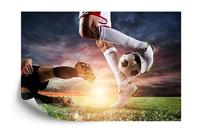 Fotobehang - Voetbal wedstrijd, te koop in 11 maten, Kinderkamer, inclusief behanglijm - thumbnail
