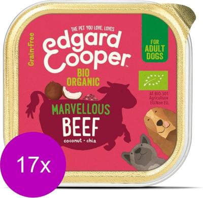 Edgard & Cooper Natvoer voor volwassen honden, biologische hondenpasta, graanvrij, 100 g x 17 cm, biologisch kalfsvlees, gezonde voeding, smakelijk en evenwichtig, vers vlees