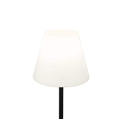QAZQA Buiten vloerlamp zwart met witte kap 35 cm IP65 - Virginia