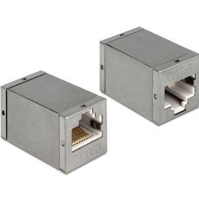 Delock RJ45 Netwerk Adapter CAT 6 [1x RJ45-bus - 1x RJ45-bus] 0 mm Grijs