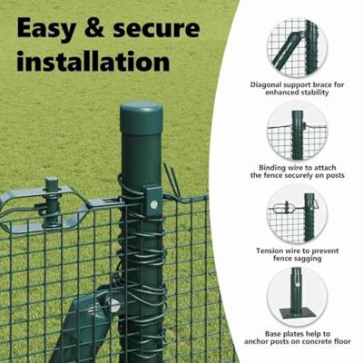VidaXL Afrasteringspaal groen 10 x 1,5 m (12 x 12 mm gaas) staal