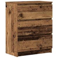 Dressoir 60x35x76 cm bewerkt hout oud houtkleurig - thumbnail