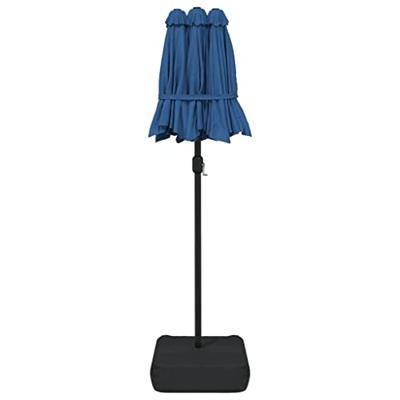 VidaXL Parasol dubbel dak met led 316x145 cm azuurblauw