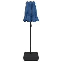 Parasol dubbel met LED's 316x240 cm azuurblauw - thumbnail