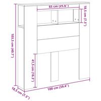 Hoofdeinde met LED 180x18,5x103,5 cm hout artisanaal eikenkleur - thumbnail