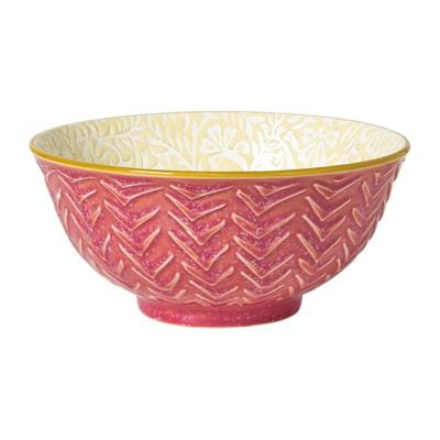 Schaaltje Lilly groot - geel/roze - ø15.8x7.3 cm