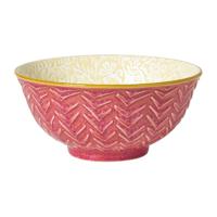 Schaaltje Lilly groot - geel/roze - ø15.8x7.3 cm - thumbnail