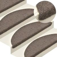 VidaXL Trapmatten zelfklevend 10 st 65x21x4 cm beige halfrond groot - thumbnail