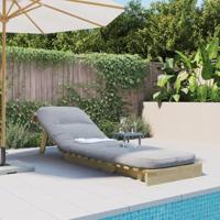 Futon slaapbank met matras 60x206x11 cm geïmpregneerd hout - thumbnail