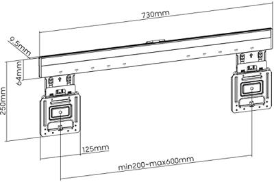 My Wall HE7-1L TV-beugel Geïntegreerde waterpas 94,0 cm (37) - 203,2 cm (80) Vast