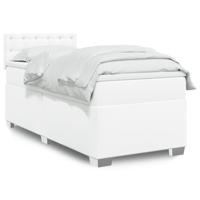 Boxspring met matras kunstleer wit 90x190 cm - thumbnail