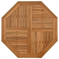 Tafelblad achthoekig 90x90x2,5 cm massief teakhout - thumbnail