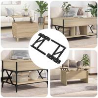 VidaXL Bed liftmechanisme 2 pcs zwart 340 x 95 x 40 mm ijzer - thumbnail