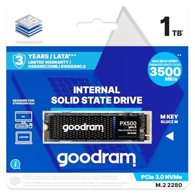 Goodram PX500 GEN.3 SSDPR-PX500-01T-80-G3 internal solid state drive 1 TB M.2 PCI Express 3.0 NVMe 3D NAND