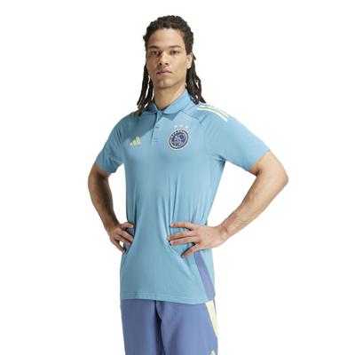 adidas Ajax Polo 2024-2025 Lichtblauw Blauw Geel adidas Ajax Polo 2024-2025 Lichtblauw Blauw Geel