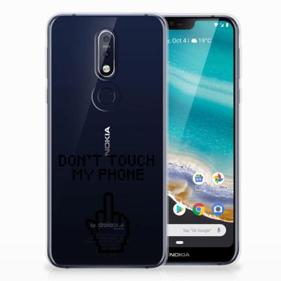 Nokia 7.1 Silicone-hoesje Finger Don't Touch My Phone Nokia 7.1 Silicone-hoesje Finger Don't Touch My Phone