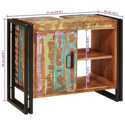 Wastafelkast Multikleur 71 x 33 x 58 cm Massief Gerecycled Hout