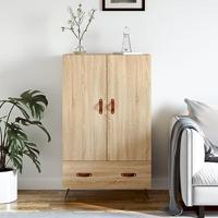 Hoge kast 69,5x31x115 cm bewerkt hout sonoma eikenkleurig - thumbnail