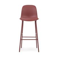 Normann Copenhagen Form barkruk H65 hoge rug Red vierpoot staal - thumbnail