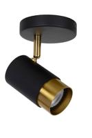 Lucide FLORIS - Plafondspot - Ø 10 cm - 1xGU10 - Zwart - thumbnail