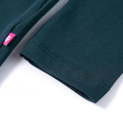 Kindershirt met lange mouwen bloemenprint 116 donkergroen Kindershirt met lange mouwen bloemenprint 116 donkergroen