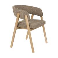 Zuiver Bright eetkamerstoel met arm Bruin - thumbnail