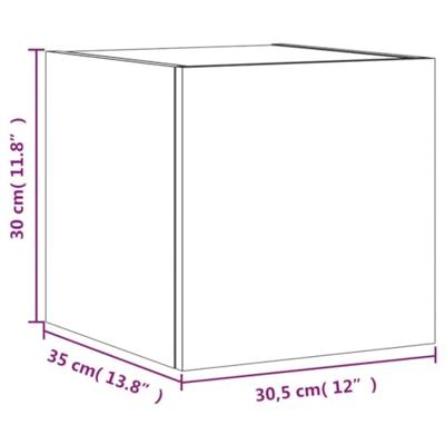 Tv-wandmeubels met LED-verlichting 2 st 30,5x35x30 cm wit