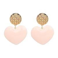 Perzik hart oorbellen retro serie acryl Stud Oorbellen voor vrouwen (lichte huid roze) - thumbnail