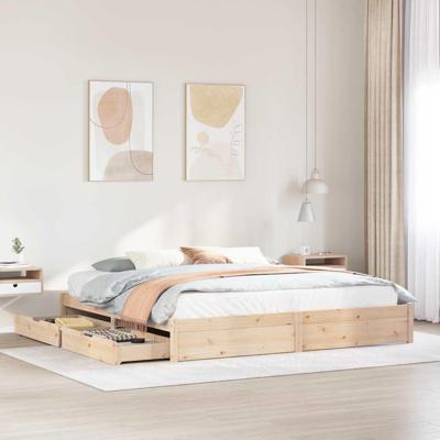 Bedframe zonder matras massief grenenhout 200x200 cm