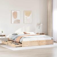 Bedframe zonder matras massief grenenhout 200x200 cm - thumbnail