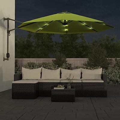 VidaXL Wandparasol met leds 290 cm appelgroen